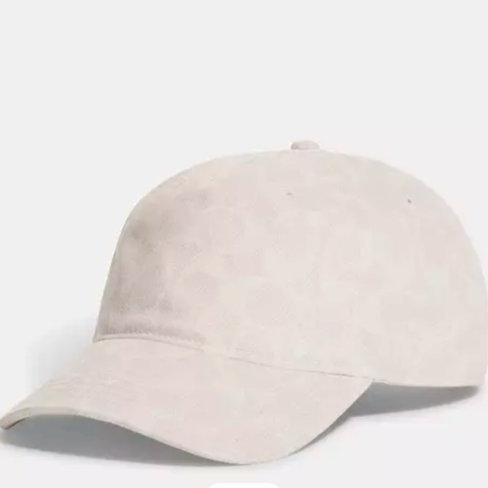 New Coach Unisex White Signature Denim Baseball Hat